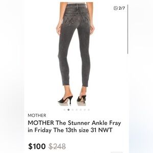 Mother denim stunner ankle fray Jean